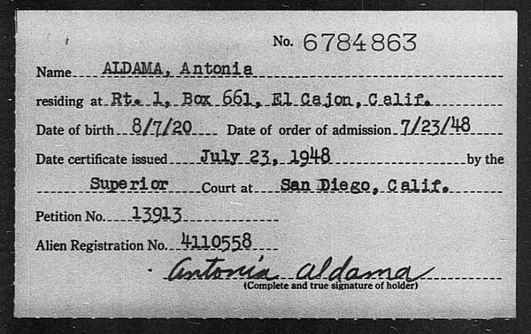Aldama, Antonia - 1948