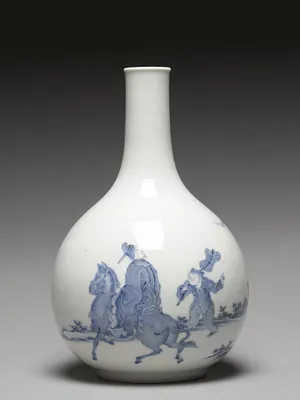 Bottle wih a Chinese Gentleman on Horseback