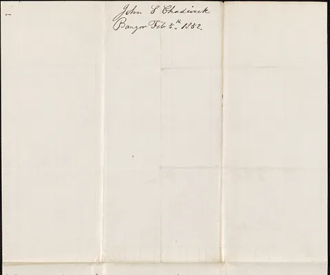 John S. Cheswick to Samuel Warner, 5 February 1852