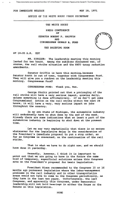 White House - Congressional Leadership Meeting, 5/18/71