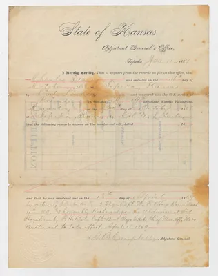 Records Concerning the Pension of Charles Seavey, 31st and 32nd Maine Infantry Regiments, and 19th Kansas Cavalry Regiment