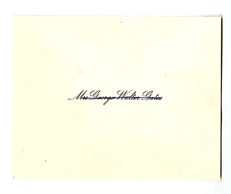 Card from Jane Gates to Bess W. Truman