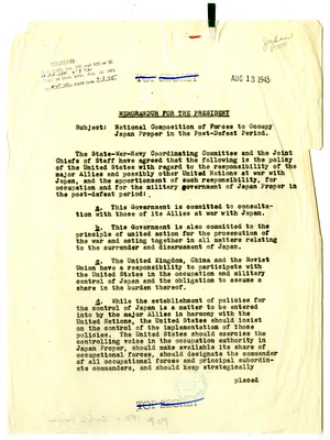 Memorandum for President Harry S. Truman