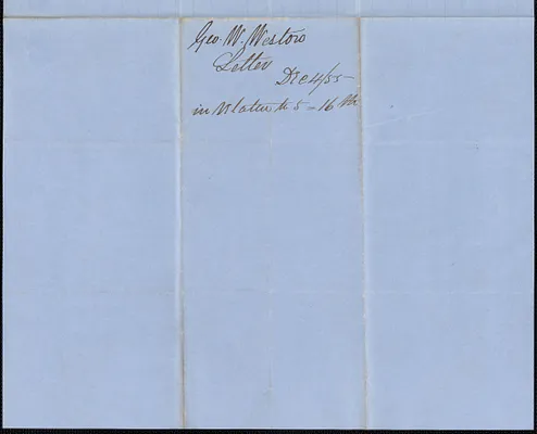 George M. Weston to W. A. Harrington, 4 December 1855