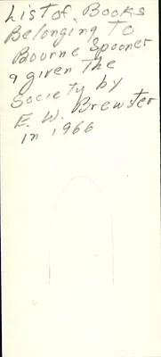 List of Books belonging-to-Bourne Spooner -typescript