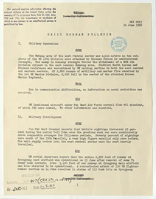 Memorandum, Daily Korean Bulletin