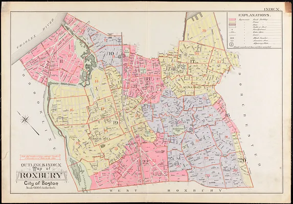 Outline & index map of Roxbury, city of Boston