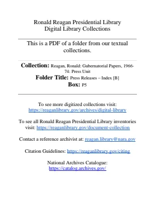Press Releases - Index [B]