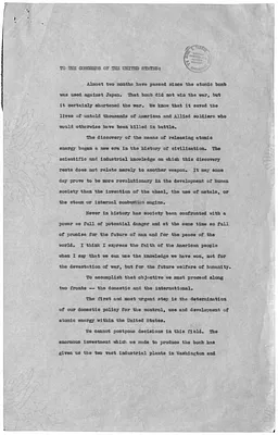 Statement by President Harry S. Truman to the Congress of the United States