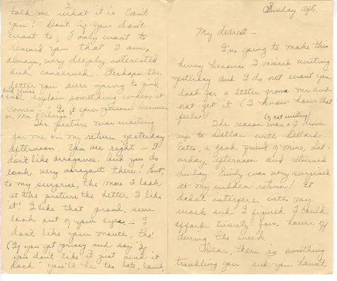 Letter from Lady Bird Taylor to Lyndon Johnson