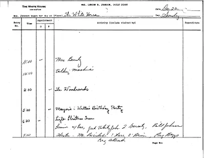 Lady Bird Johnson's Daily Diary Entry, 12/22/1963