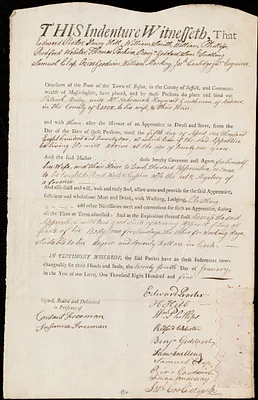 Patrick Maley indentured to apprentice with Nehemiah Hayward of Andover, 24 January 1805