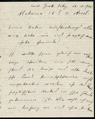 Kühnemann, Eugen, 1868-1946 autograph letter signed to Hugo Münsterberg, New York, 30 October 1905