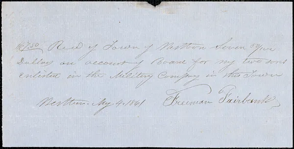 Bills and Receipts for Services, 1861-1862