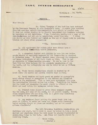 Memorandum to Mr. Viedt [H.B. Viedt], April 9, 1925