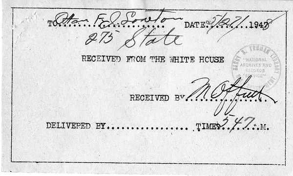 Memorandum from President Harry S. Truman to Frederick Lawton