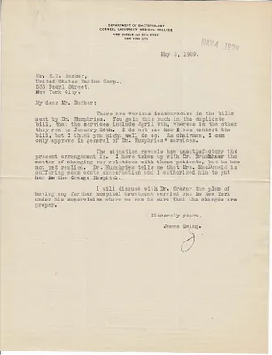 Letters Received to H.H. Barker, May 3, 1929