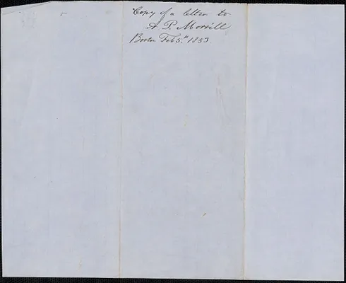 Copy of a letter from Samuel Warner to Anson P. Morrill, 5 February 1853