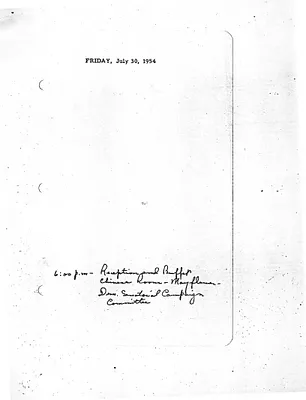 Lyndon Johnson's 1954 Desk Diary I, beginning 7/30/1954