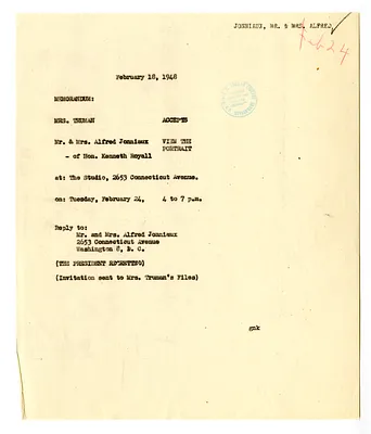 Memorandum Regarding Invitation