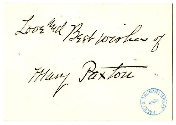 Wedding Gift Card from Mary Paxton