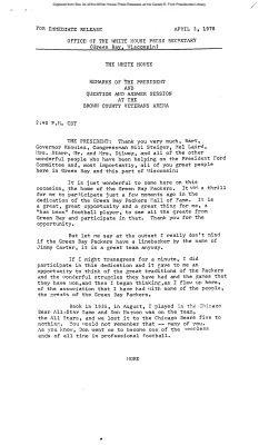 Remarks of the President and Question and Answer Session at the Brown County (Wisconsin) Veterans Arena [Ford Speech or Statement]