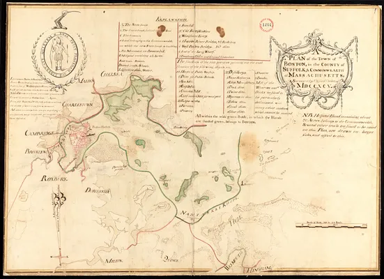 Plan of Boston surveyed by Osgood Carleton, dated 1795.