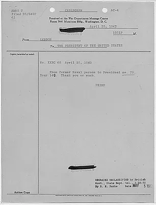Winston Churchill to Franklin D. Roosevelt