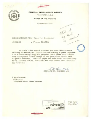 Memorandum, Richard M. Bissell, Jr. to Andrew J. Goodpaster
