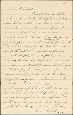 Bartolomeo Vanzetti autographed letter signed to Aldino Felicani, [Charlestown], 1923?