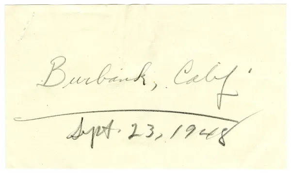 Press Release, Speech of President Harry S. Truman, Burbank, California
