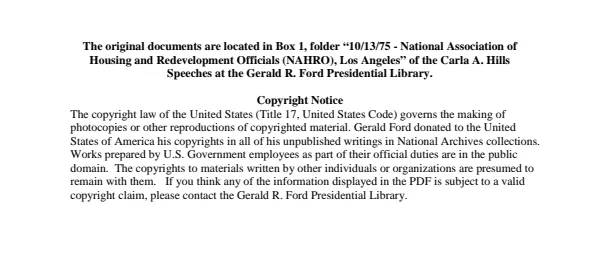 10/13/75 - National Association of Housing and Redevelopment Officials (NAHRO), Los Angeles