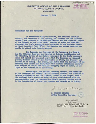Memorandum from S. Everett Gleason to President Harry S. Truman