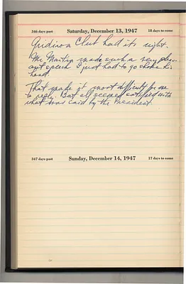 Diary Entry of Harry S. Truman