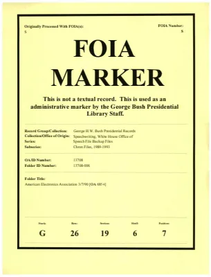 American Electronics Association 3/7/90 [OA 6854]