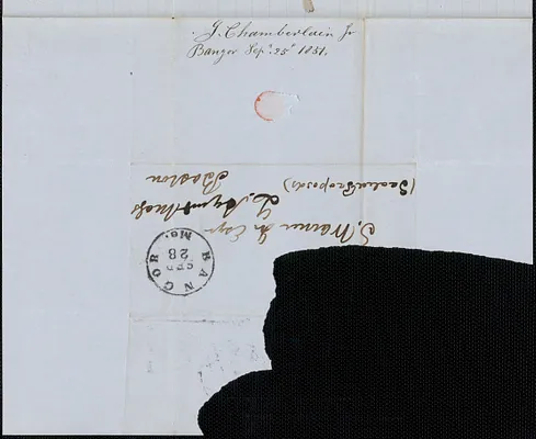 J. Chamberlain Junior to Samuel Warner, 25 September 1851