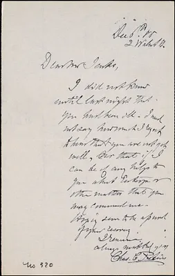 Letter from Charles C. Perkins to Francis H. Jenks, 1888 December 6