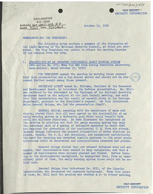 Memorandum for President Harry S. Truman