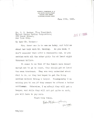 Letters Received to H.H. Barker, June 17, 1931