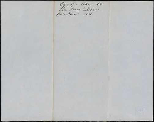 Copy of a letter from Samuel Warner to Isaac Davis, 12 November 1851