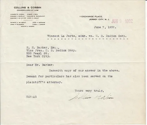 Letters Received to H.H. Barker, June 7, 1932