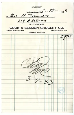 Bill from Cook & Sermon Grocery Company
