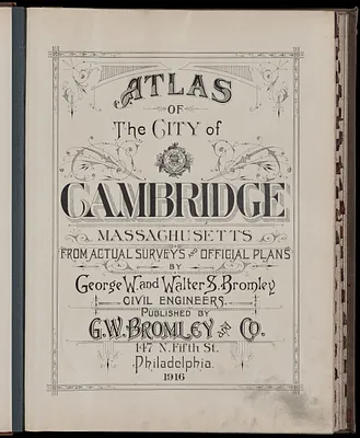 Atlas of the city of Cambridge, Massachusetts