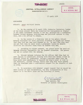 Memorandum from R. H. Hillenkoetter