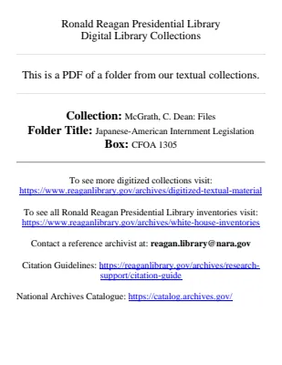 Japanese-American Internment Legislation