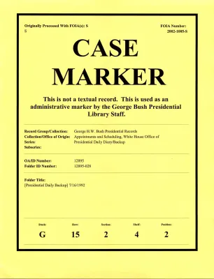 [Presidential Daily Backup] 7/16/1992