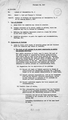 Memorandum from Robert K. Carr to Members of Subcommittee Number 2, President's Committee on Civil Rights