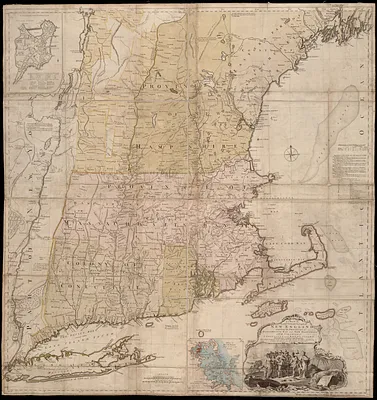 A map of the most inhabited part of New England