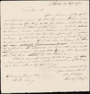 George Coffin to Edward Jarvis, 28 September 1832