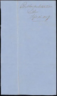 Portland Advertiser to W. A. Harrington, 16 September 1859